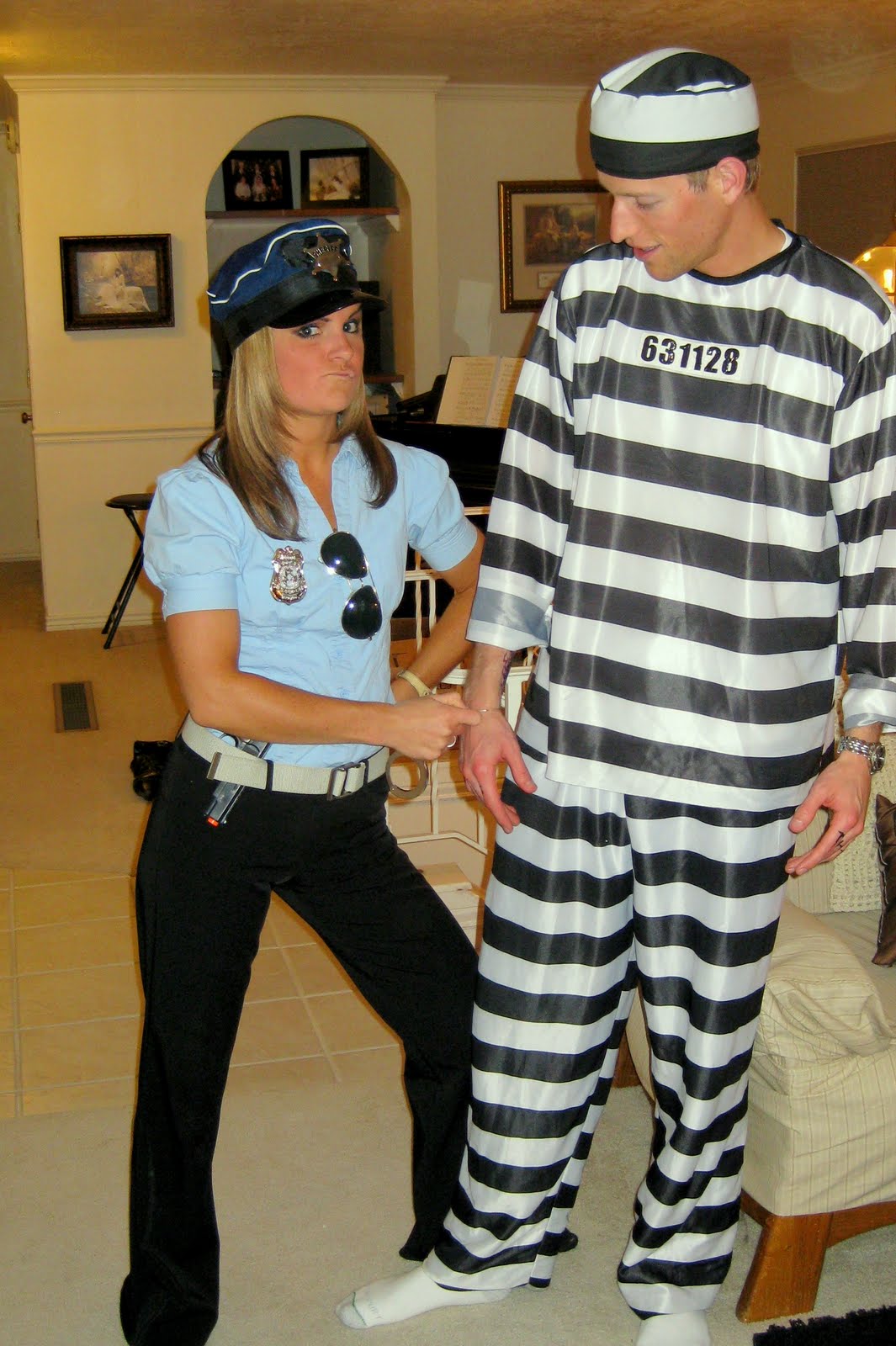halloween costume cop humor costumes prisoner police officer better fire rescue late never than abe