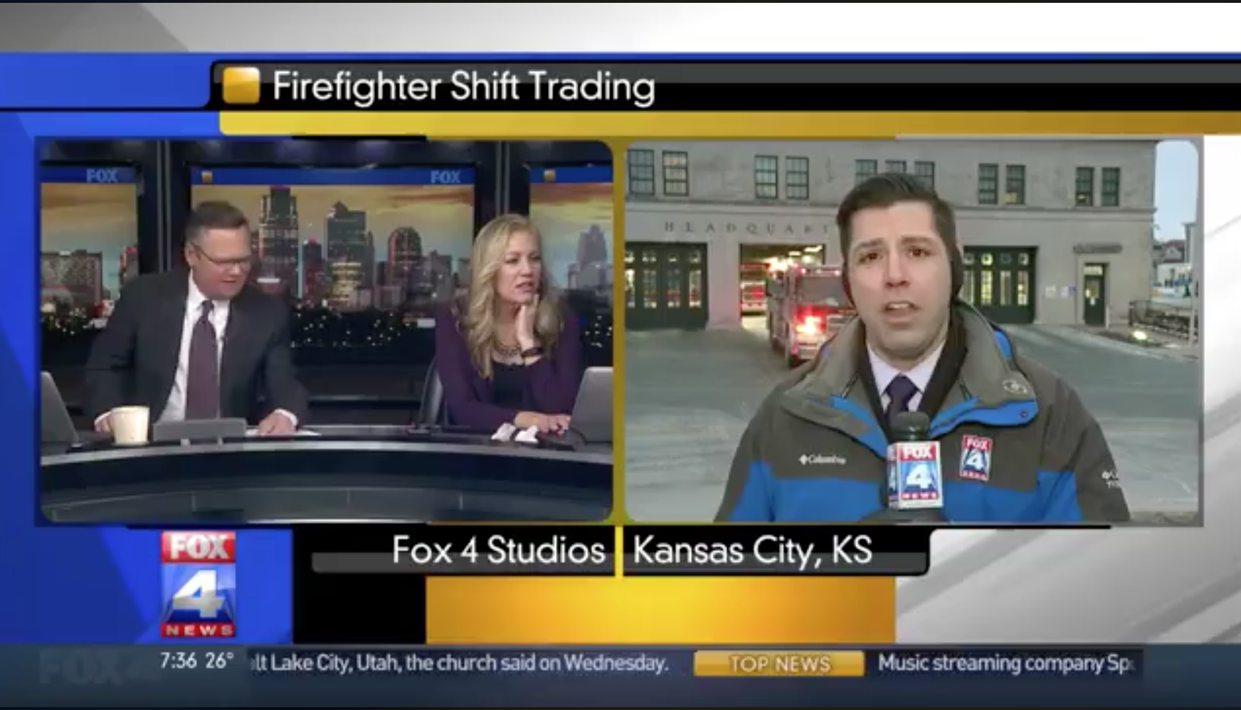 Kansas City Fire Department trolls TV news live shot