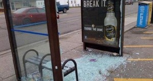 funny Police photo of broken glass