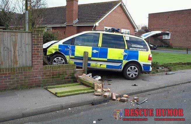 Funny police crash