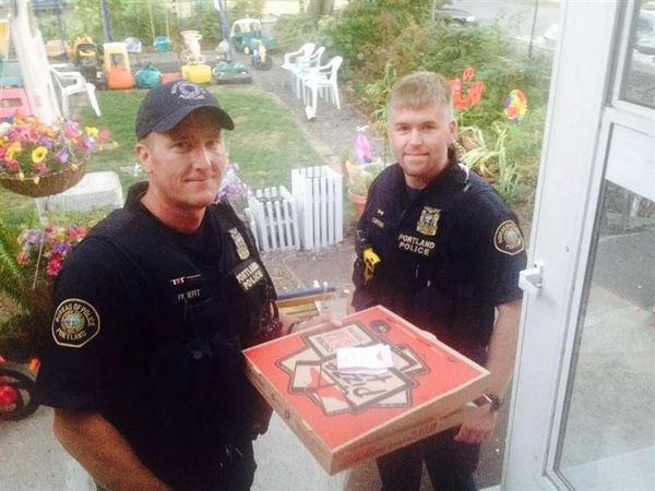 Officers make delivery after employee was hurt in car crash