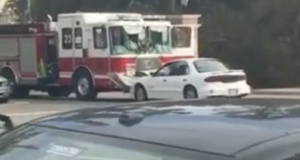 car hit fire engine