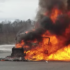 truck stop semi on fire