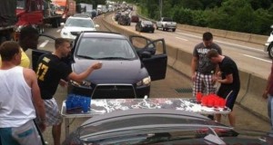 Police traffic jam beer pong