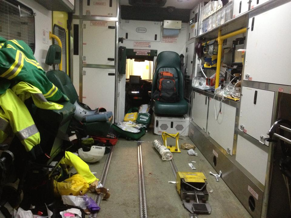 inside ambulance