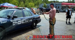 Funny police car wash