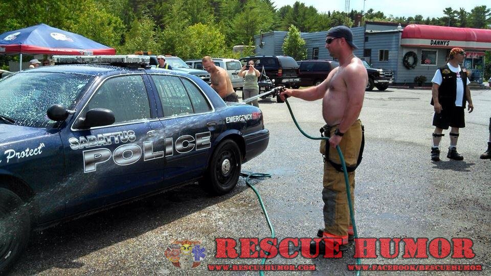 Funny police car wash