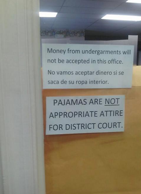 Sad that courts need signs like this...